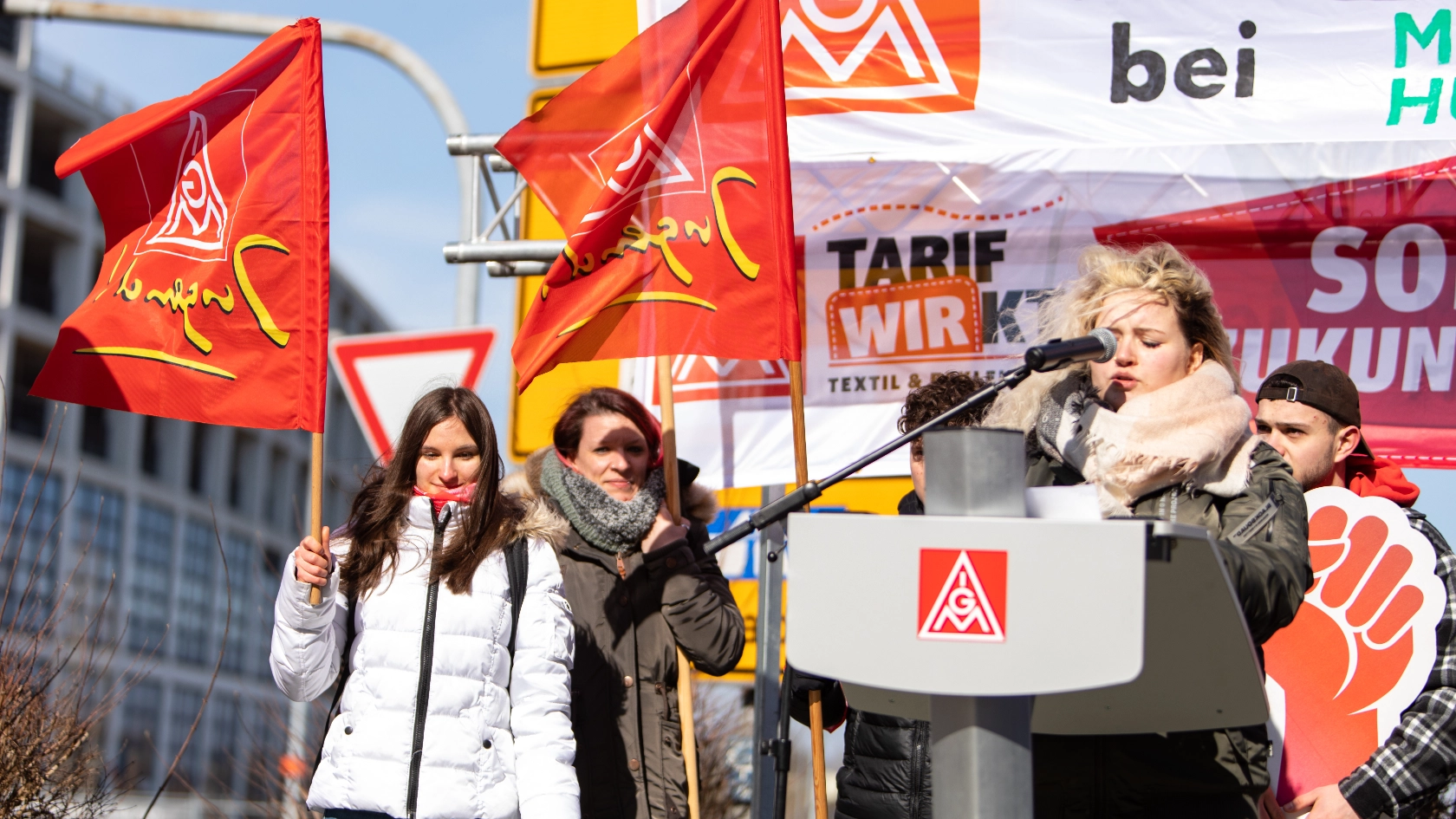 Tarifrunde Textil- und Bekleidungsindustrie: Kundgebung und Demonstration zur 2. Verhandlung in Ingolstadt