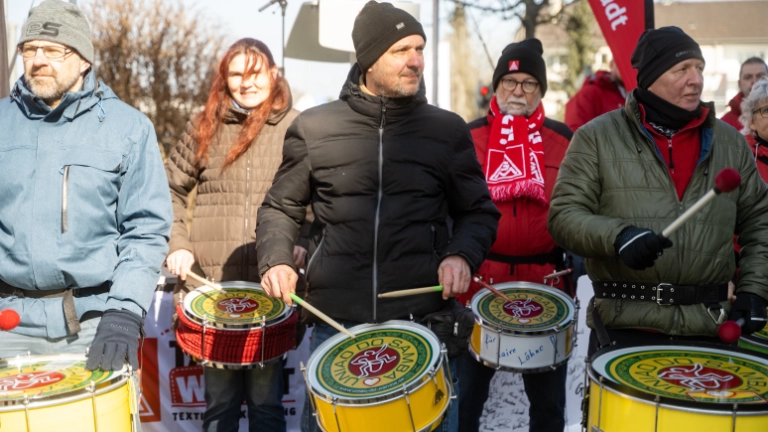 Tarifrunde Textil- und Bekleidungsindustrie: Kundgebung und Demonstration zur 2. Verhandlung in Ingolstadt