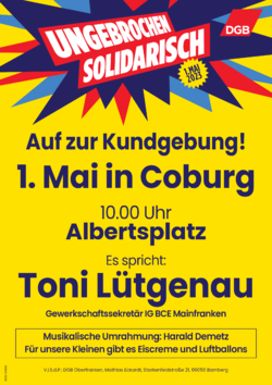 Plakat Tag der Arbeit 2023 in Coburg