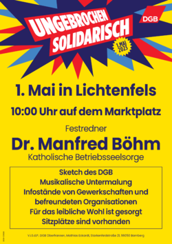 Plakat Tag der Arbeit 2023 Lichtenfels